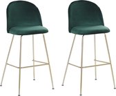 Beliani ARCOLA - Tabouret de bar - Vert - Velours