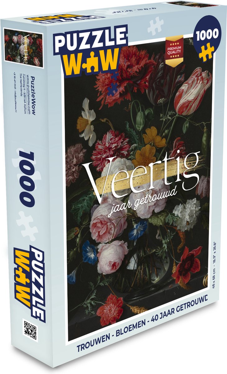 Puzzel Jubileum - Spreuken - Quotes - Veertig jaar getrouwd - Legpuzzel - Puzzel 1000 stukjes volwassenen