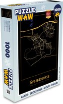 Puzzel Kaart - Spijkenisse - Goud - Zwart - Legpuzzel - Puzzel 1000 stukjes volwassenen