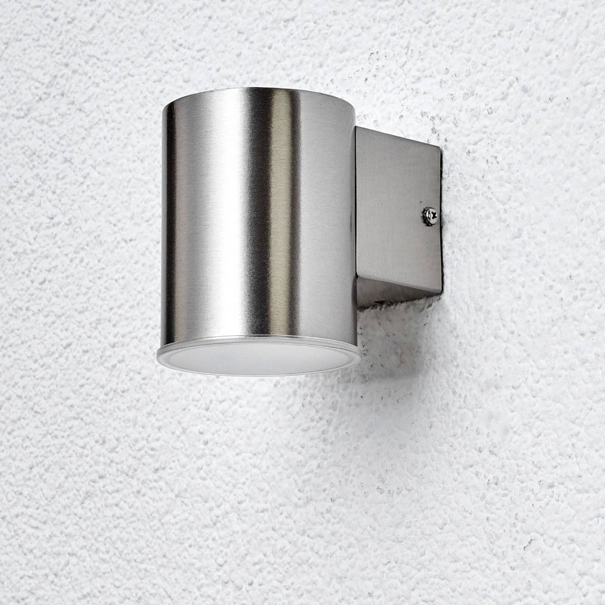 Lindby LED wandlamp buiten 1licht roestvrij staal kunststof H: 9.9 cm roestvrij staal Inclusief lichtbron