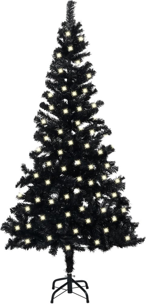 Prolenta Premium - Kunstkerstboom met LED's en standaard 120 cm PVC zwart