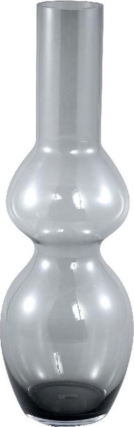 Vase PTMD Joly - 18 x 18 x 55 cm - Glas - Grijs