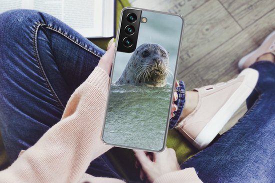 Telefoonhoesje Geschikt voor Samsung Galaxy S22 hoesje - Noordzee - Zeehond - Water - Siliconen Telefoonhoesje