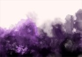 Fotobehangkoning - Behang - Vliesbehang - Fotobehang - Watercolour Variation - Violet - Schilderij - Schildering - Abstract - Kunst - Paars - 150 x 105 cm