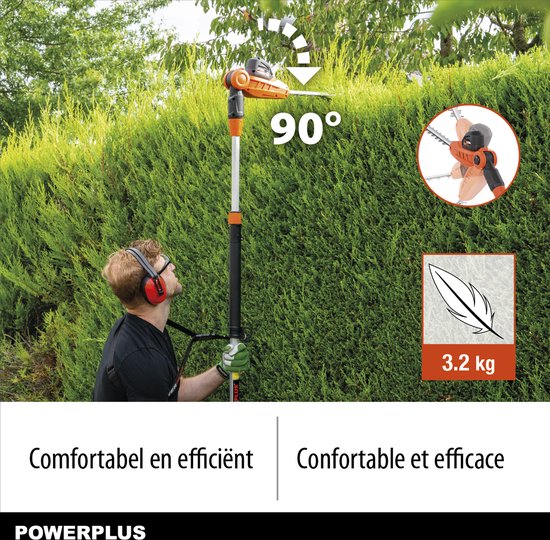 Powerplus Dual Power POWDPG75380 Accu heggenschaar - 40V - Snoeien en knippen - 600mm zwaardlengte - 20mm mesafstand - Telescopisch - Excl. accu en lader - Haagschaar voor tuinonderhoud van Powerplus — afbeelding 4