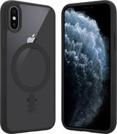 ShieldCase geschikt voor Apple iPhone X/Xs Magneet hoesje transparant gekleurde rand - zwart - Shockproof backcover hoesje - Hardcase hoesje - Siliconen hard case hoesje met Magneet ondersteuning