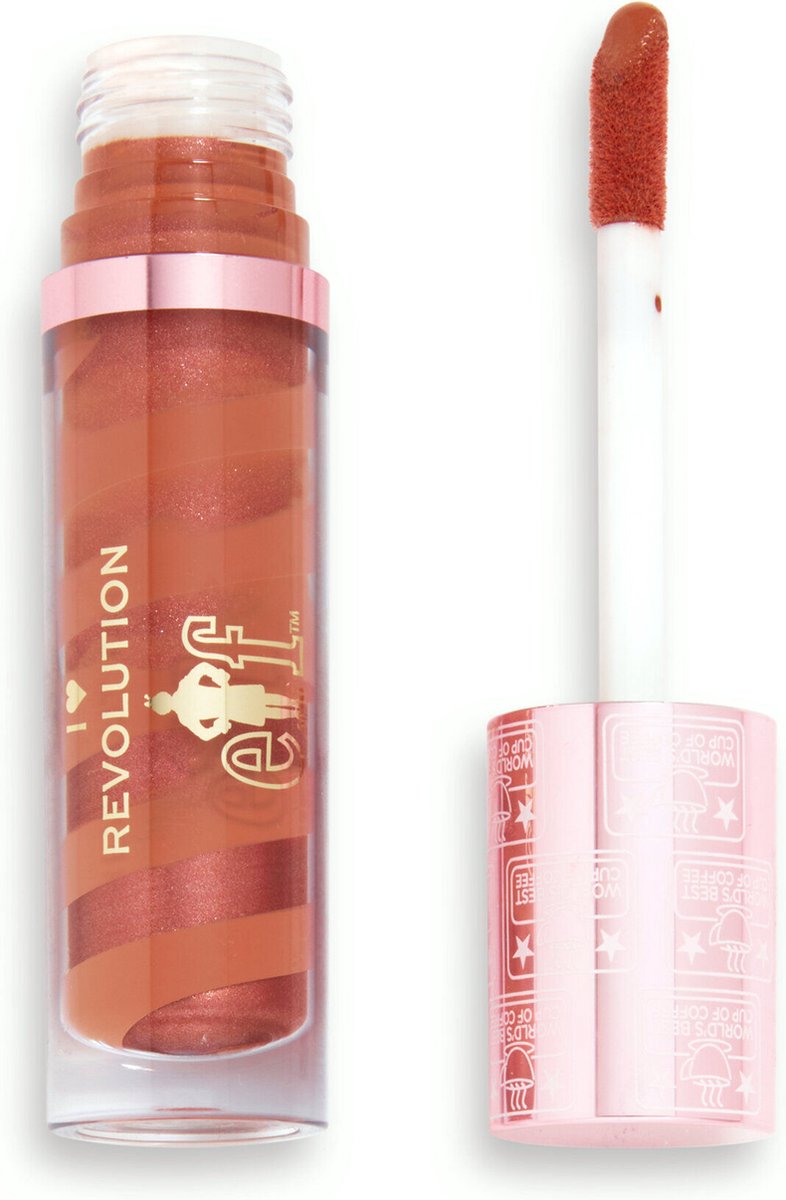 I Heart Revolution x Elf Candy Cane Lipgloss - Best Coffee - Lip Gloss - Kerst - Swirl - Chocolade Nude