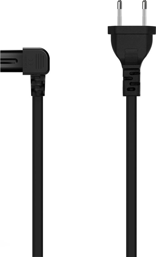 Câble d'alimentation coudé Forme 8, CEE7/16/M-C7/H, Noir, 3,0 M