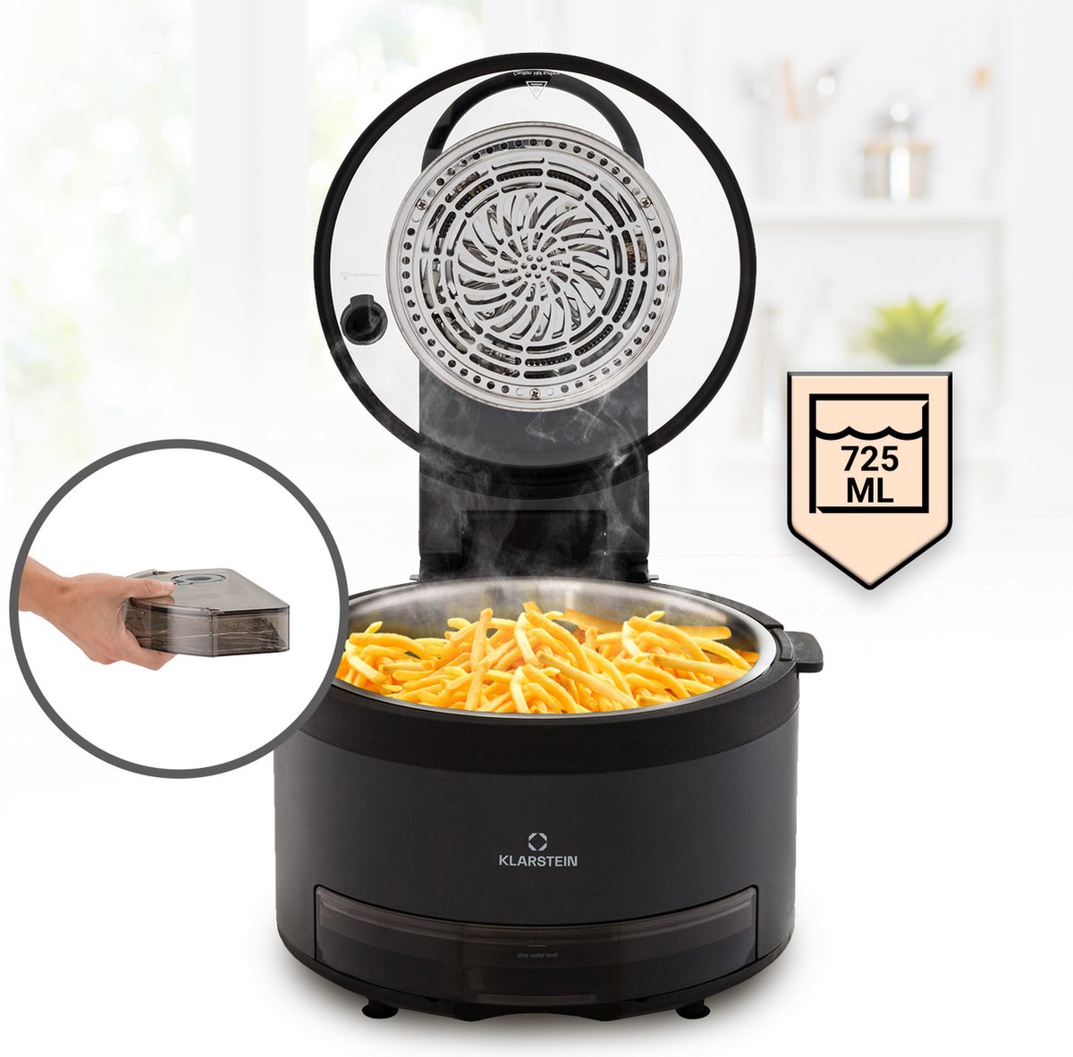 Vendure heteluchtfriteuse met stoomfunctie 1250 watt 5 liter 6 programma's