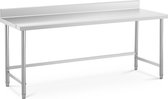 Bol.com Royal Catering - RVS werktafel - ECO - 200 x 70 cm - 95 kg - achterwand aanbieding