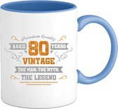 80 Jaar vintage legend - Verjaardag cadeau - Kado tip - Mok - Slate Blue