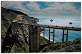 WallClassics - Dibond - Bixby Creek Bridge - Amerika - 60x40 cm Foto op Aluminium (Met Ophangsysteem)