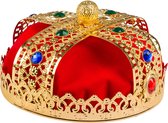 Boland - Metalen kroon Royal king de luxe - Één maat - Volwassenen - Mannen - Prinsen en Prinsessen- Middeleeuwen