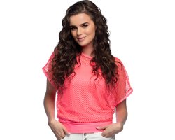 Boland - Visnet top neonroze (M/L) - Volwassenen - Hippie - 80's & 90's - Disco