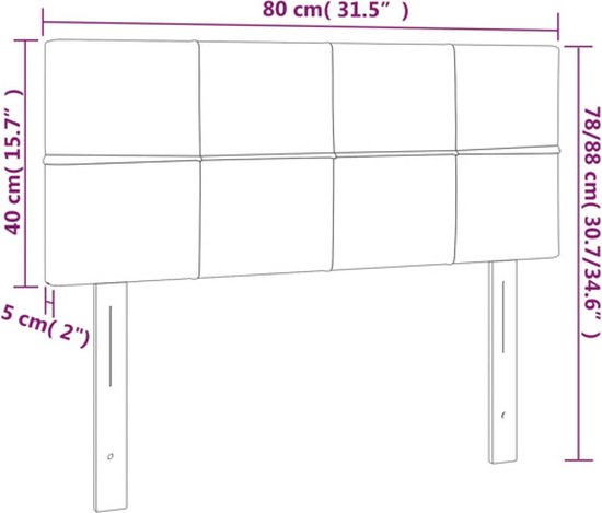 vidaXL Tête de lit Noir 80 x 5 x 78/88 cm Tissu