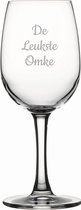 Gegraveerde witte wijnglas 26cl De Leukste Omke