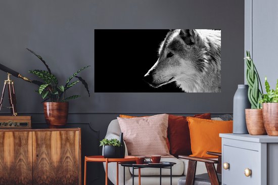 Stickers muraux - Film autocollant - Animaux sauvages - Loup - Zwart - Wit - 120x60 cm - Film adhésif - Stickers muraux Chambre d'enfant - Papier peint autocollant