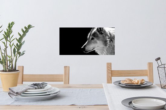 Stickers Stickers muraux - Animaux sauvages - Loup - Zwart - Wit - 40x20 cm - Feuille adhésive