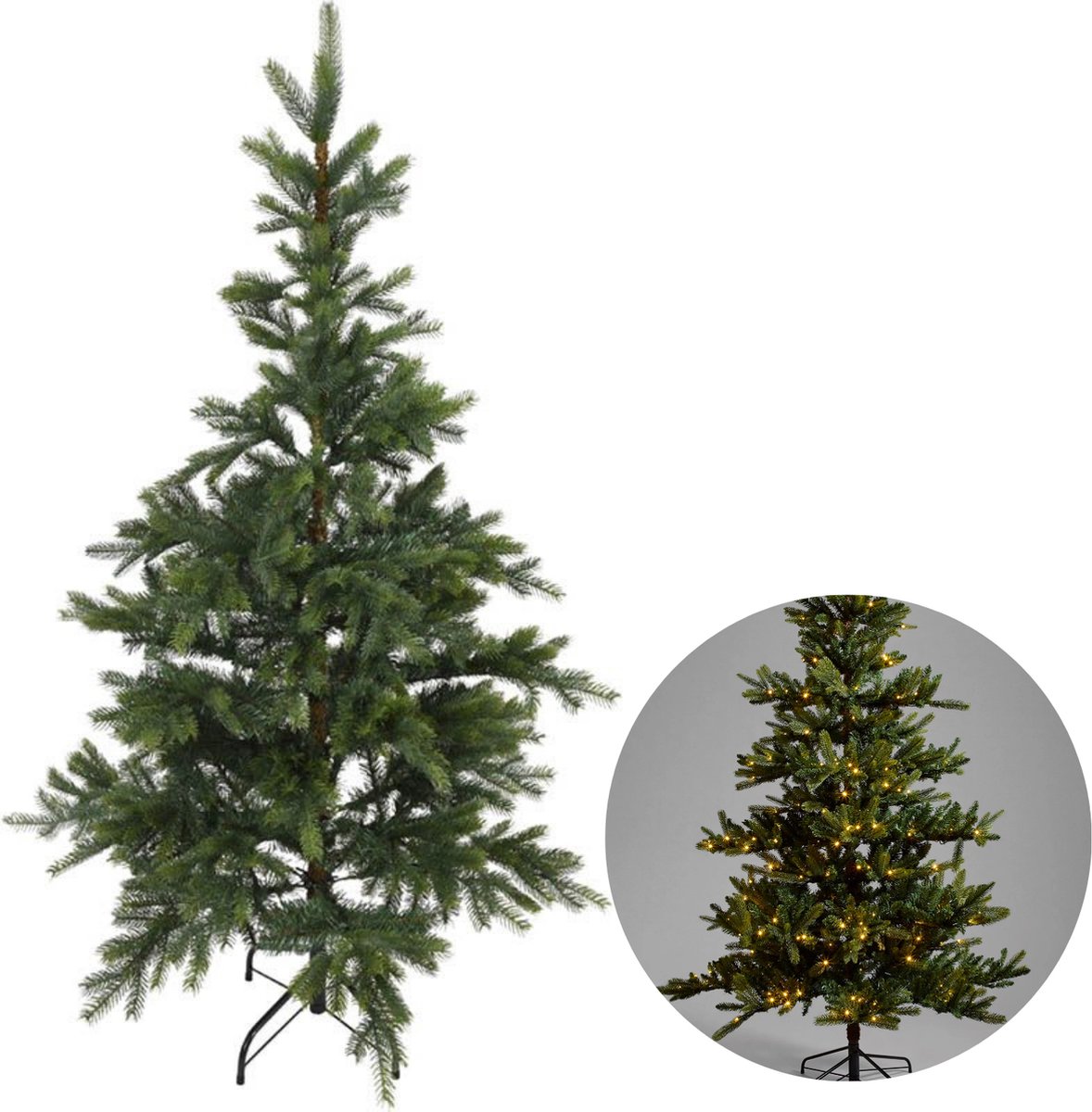 Cheqo® Luxe Kunstkerstboom - Kerstboom - Kunst Kerstboom - Kerstdecoratie - Inclusief Standaard - 1225 Takjes - 215cm