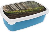 Broodtrommel Blauw - Lunchbox - Brooddoos - Zon - Takken - Bomen - Bos - Natuur - 18x12x6 cm - Kinderen - Jongen