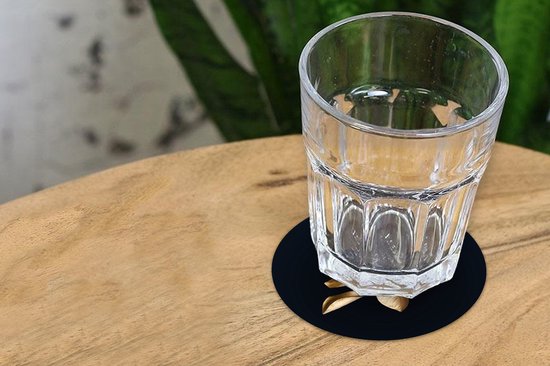 Sous-verres à verres - Ronds - Feuilles - Branche - Or - Luxe - 10x10 cm - Sous-verres en verre - 6 pièces