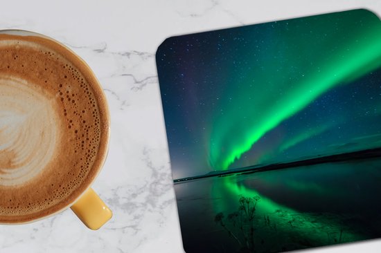 Sous-verres -verres - Aurores boréales - Islande - Ciel étoilé - 10x10 cm - 6 pièces