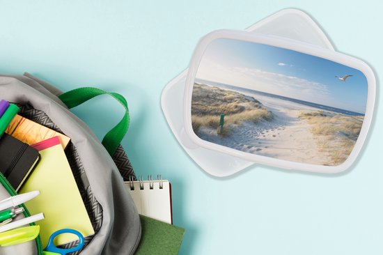 Boîte à pain Wit - Lunch box - Boîte à pain - Dune - Mouette - Plage - Mer - Soleil - 18x12x6 cm - Adultes