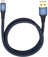 Oehlbach Apple iPad/iPhone/iPod Aansluitkabel [1x USB-A 2.0 stekker - 1x Apple dock-stekker Lightning] 0.50 m Blauw, Zw