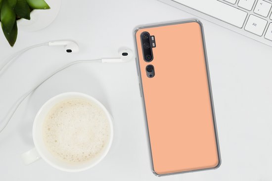 Coque de téléphone compatible avec Xiaomi Mi Note 10 - Abricot - Rose - Pastel - Uni - Couleur - Coque en Siliconen