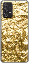 Geschikt voor Samsung Galaxy A53 5G hoesje - Gouden folie met een gerimpelde textuur - Siliconen Telefoonhoesje