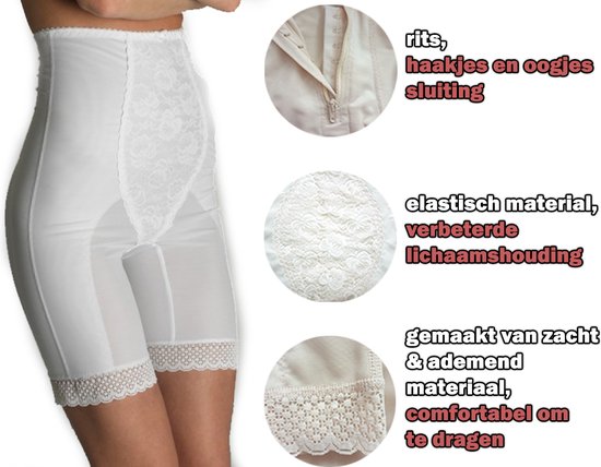 Junlan Shapewear voor dames, buikweg body shaper, shaping bodyslip, licht figurformend ondergoed, V-hals, wit, XL Junlan Shapewear voor dames, buikweg body shaper, shaping bodyslip, licht figurformend ondergoed, V-hals, wit, XL