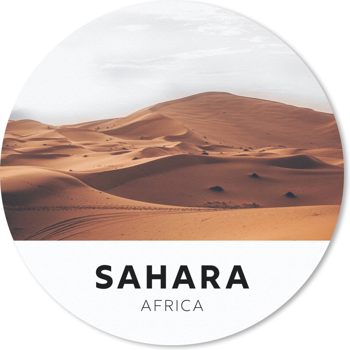 Muismat rond 30x30 cm - Mousepad Afrika - Zand - Natuur - Ronde muismatten