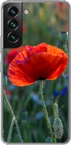 Geschikt voor Samsung Galaxy S22 Plus hoesje - Kleurrijke Klaprozen in Nederland - Siliconen Telefoonhoesje