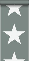ESTAhome behang sterren vergrijsd groen - 138950 - 0,53 x 10,05 m