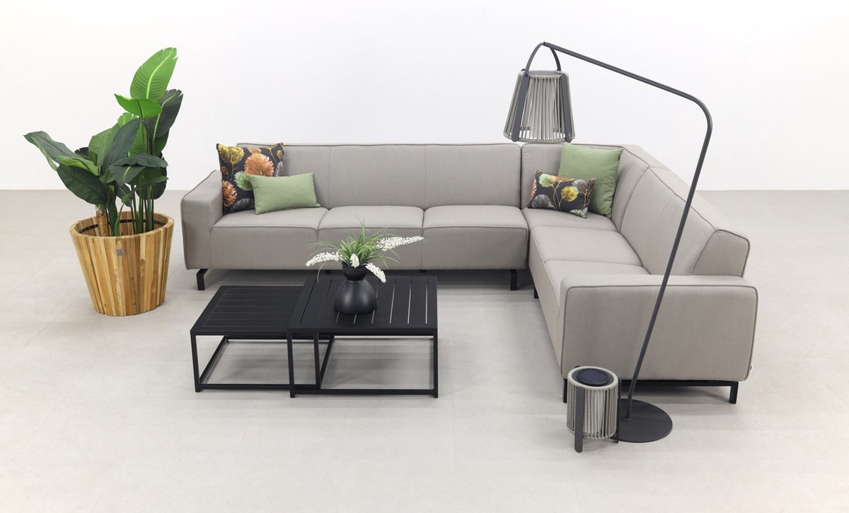 Boavista/Royalty Sunbrella loungeset - Nature Grey - 5-delig - Rechts