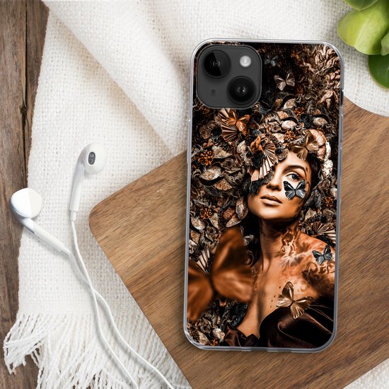 Apple iPhone 14 Plus - Housse souple - Luxe - Femme - Collage - Siliconen Phone Case