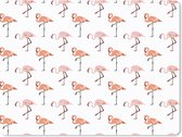 Muismat Groot - Flamingo - Patroon - Roze - 40x30 cm - Mousepad - Muismat