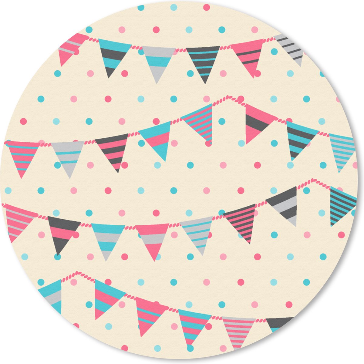 Muismat rond 20x20 cm - Mousepad Slingers - Patronen - Pastel - Ronde muismatten
