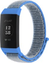 Strap-it Nylon bandje - geschikt voor Fitbit Charge 3 / Fitbit Charge 4 - blauw