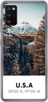 Telefoonhoesje Geschikt voor Samsung Galaxy A41 hoesje - Amerika - Bergen - Bomen - Siliconen Telefoonhoesje