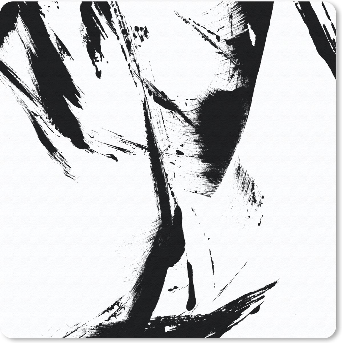 Muismat 20x20 cm - Mousepad Verf - Zwart - Abstract - Muismatten