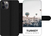 Bookcase Geschikt voor iPhone 11 Pro Max telefoonhoesje - Luchtballon - Turkije - Zomer - Grijs - Met vakjes - Wallet case met magneetsluiting