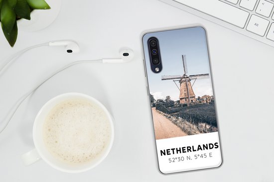 Coque Samsung Galaxy A50 - Pays- Nederland - Moulin à vent - Prairie - Coque de téléphone en Siliconen