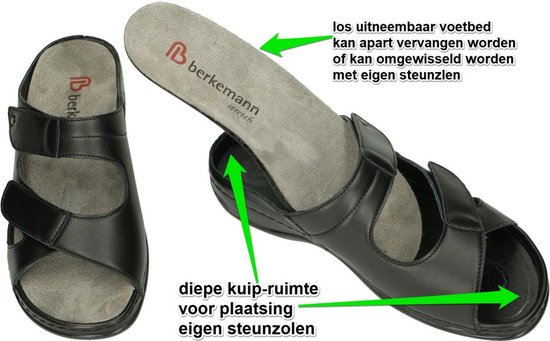 Berkemann -Dames - zwart - slippers & muiltjes - maat 39.5