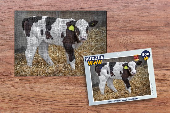 Puzzle Vache - Paille - Veau - Animaux - Puzzle - Puzzle 500 pièces