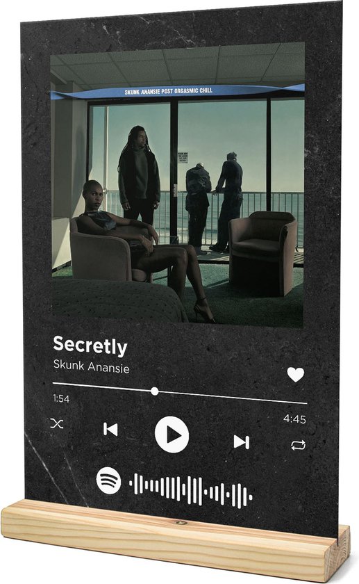 Songr Spotify Plaat - Secretly - Skunk Anansie - 20x30 - Zwart - Dibond