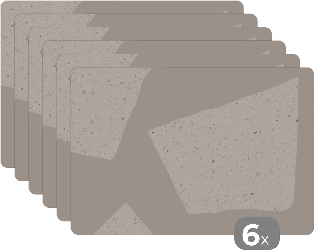 Placemat - Stenen - Terrazzo - Patronen - Pastel - Onderleggers - Tafel - 45x30 cm - 6 stuks