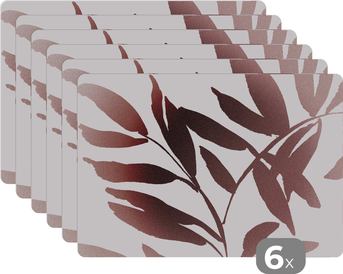 Placemat - Blad - Tak - Abstract - Design - Tafel - Placemats - Onderleggers - 45x30 cm - 6 stuks