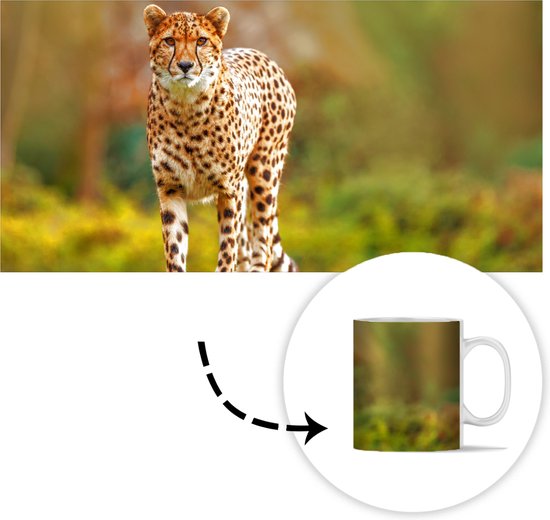 Mug - Mug à Café - Animaux Sauvages - Herbe - Léopard - Nature - Mugs - 350 ML - Tasse - Mugs à Café - Mug à Thé