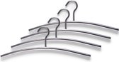 Zeller Kledinghanger - 8x - RVS - 44 cm- jassen hanger / kapstok